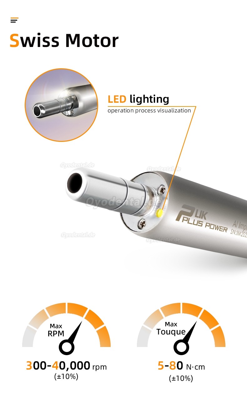 Pluspower®Ai Touch Zahnimplantat-Chirurgiesystem Bürstenloser Motor mit 20:1 Winkelstück